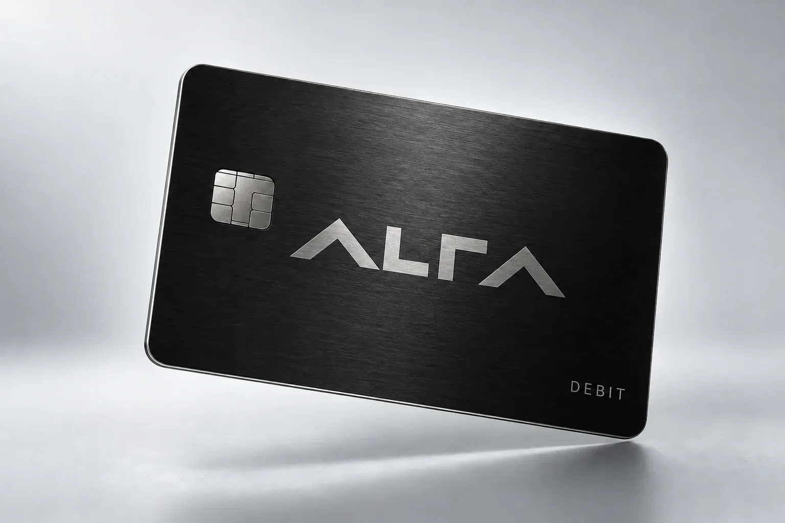 ALFA Debit concept card with a centred ALFA logo